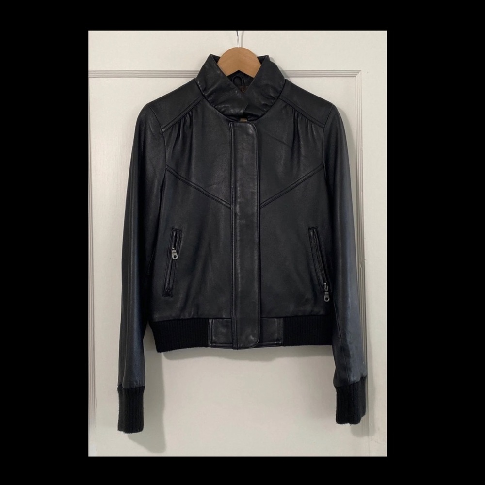 Express Leather Bomber Jacket
